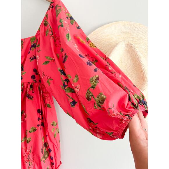 Cara Cara | Sip Sip Dress in Botanical Allover Coral | Sz XS - Picture 7 of 14